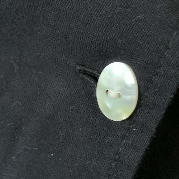 Vintage 90s black gold mother of pearl button cami tank top S - Picture 4 of 11